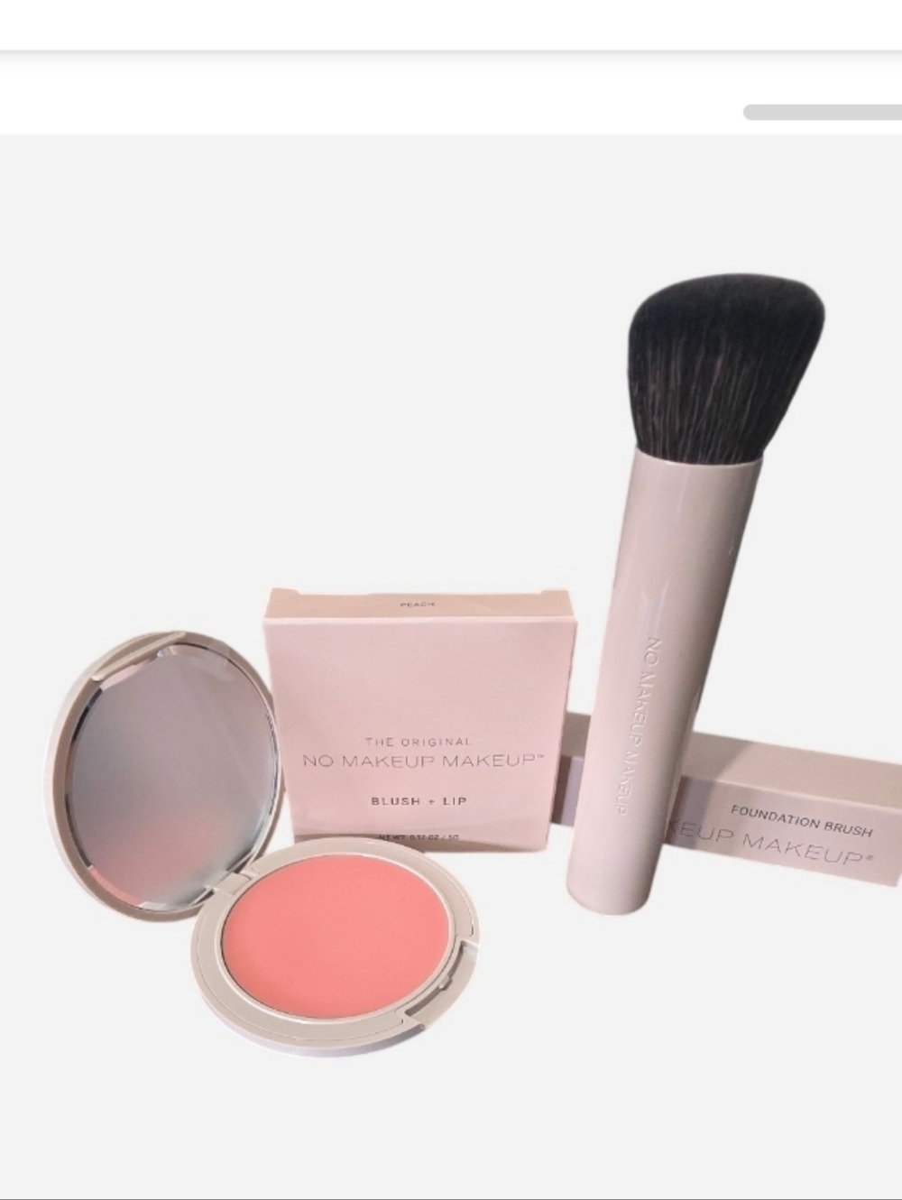 No Makeup Makeup Peach Blush + Lip  w/ Brush